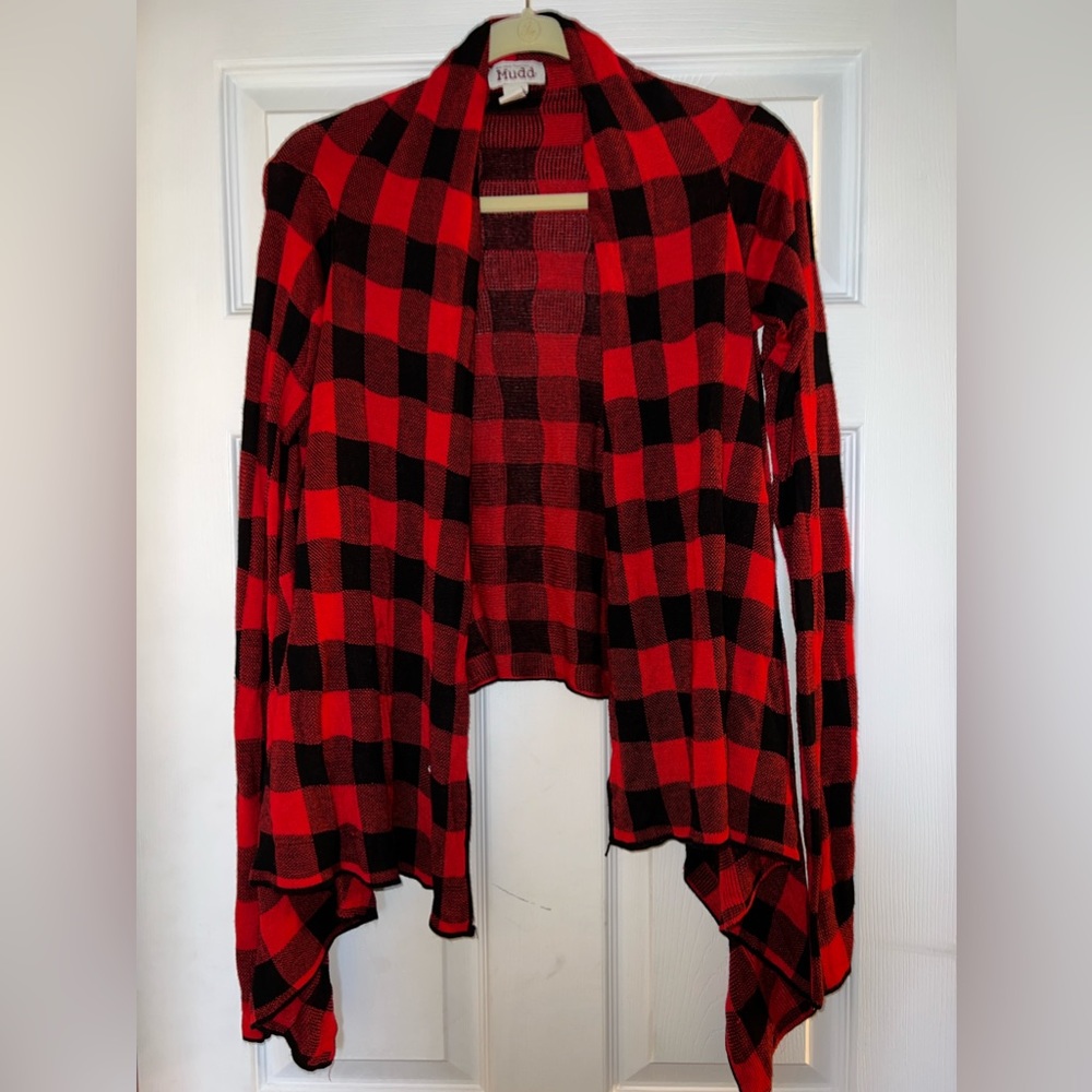 Mudd Cardigan | Size: M | Red and Black Checkered |